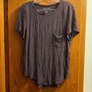 Reddish- brown striped soft and sexy t-shirt